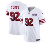 Men's San Francisco 49ers #92 Chase Young New White 2024 F.U.S.E. Super Bowl LVIII Patch Vapor Untouchable Limited Football Stitched Jersey