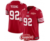 Men's San Francisco 49ers #92 Chase Young Red 2023 F.U.S.E. NFC West Champions Patch Football Stitched Jersey