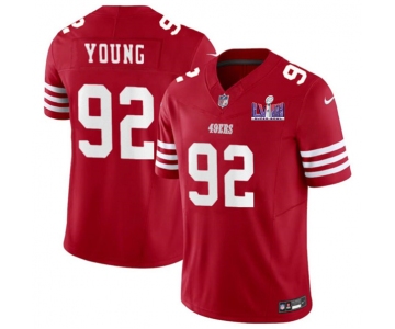 Men's San Francisco 49ers #92 Chase Young Red 2024 F.U.S.E. Super Bowl LVIII Patch Vapor Untouchable Limited Football Stitched Jersey