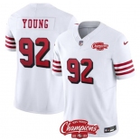 Men's San Francisco 49ers #92 Chase Young White 2023 F.U.S.E. NFC West Champions Patch Alternate Football Stitched Jersey