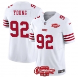 Men's San Francisco 49ers #92 Chase Young White 2023 F.U.S.E. NFC West Champions Patch Football Stitched Jersey