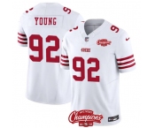 Men's San Francisco 49ers #92 Chase Young White 2023 F.U.S.E. NFC West Champions Patch Football Stitched Jersey