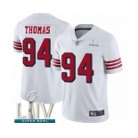 Men's San Francisco 49ers #94 Solomon Thomas Limited White Rush Vapor Untouchable Super Bowl LIV Bound Football Jersey