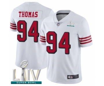 Men's San Francisco 49ers #94 Solomon Thomas Limited White Rush Vapor Untouchable Super Bowl LIV Bound Football Jersey