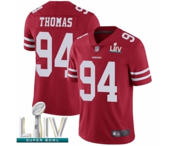 Men's San Francisco 49ers #94 Solomon Thomas Red Team Color Vapor Untouchable Limited Player Super Bowl LIV Bound Football Jersey