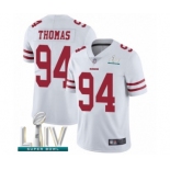 Men's San Francisco 49ers #94 Solomon Thomas White Vapor Untouchable Limited Player Super Bowl LIV Bound Football Jersey