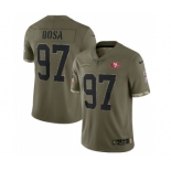 Men's San Francisco 49ers #97 Nick Bosa 2022 Olive Salute To Service Limited Stitched Jersey