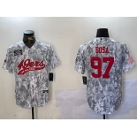 Men's San Francisco 49ers #97 Nick Bosa Arctic Camo 2024 Salute to Service Stitched Baseball Jersey