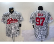 Men's San Francisco 49ers #97 Nick Bosa Arctic Camo 2024 Salute to Service Stitched Baseball Jersey