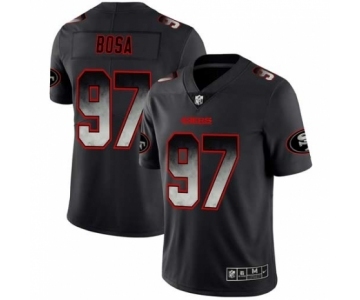 Men's San Francisco 49ers #97 Nick Bosa Black Smoke Fashion Limited Football Jersey