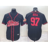 Men's San Francisco 49ers #97 Nick Bosa Black Stitched Cool Base Nike Baseball Jersey