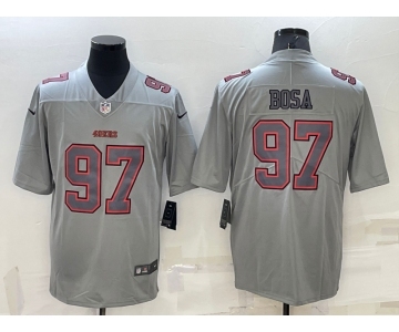 Men's San Francisco 49ers #97 Nick Bosa Grey Atmosphere Fashion 2022 Vapor Untouchable Stitched Limited Jersey