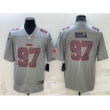 Men's San Francisco 49ers #97 Nick Bosa LOGO Grey Atmosphere Fashion 2022 Vapor Untouchable Stitched Limited Jersey