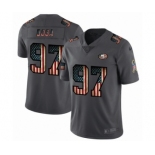 Men's San Francisco 49ers #97 Nick Bosa Limited Black USA Flag 2019 Salute To Service Football Jersey