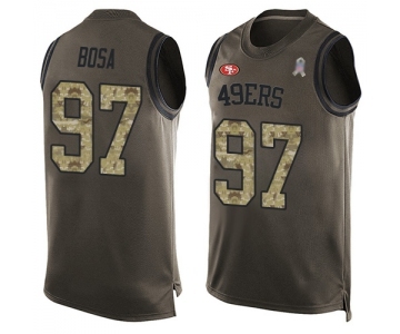 Men's San Francisco 49ers #97 Nick Bosa Limited Green Salute to Service Tank Top Football Jersey