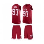 Men's San Francisco 49ers #97 Nick Bosa Limited Red Tank Top Suit Football Jersey