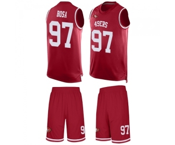 Men's San Francisco 49ers #97 Nick Bosa Limited Red Tank Top Suit Football Jersey