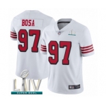 Men's San Francisco 49ers #97 Nick Bosa Limited White Rush Vapor Untouchable Super Bowl LIV Bound Football Jersey