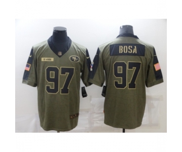 Men's San Francisco 49ers #97 Nick Bosa Nike Olive 2021 Salute To Service Limited Player Jersey