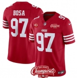 Men's San Francisco 49ers #97 Nick Bosa Red 2023 F.U.S.E. With 2-star C Ptach And NFC West Champions Patch Football Stitched Jersey