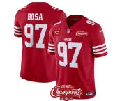 Men's San Francisco 49ers #97 Nick Bosa Red 2023 F.U.S.E. With 2-star C Ptach And NFC West Champions Patch Football Stitched Jersey