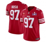 Men's San Francisco 49ers #97 Nick Bosa Red 2024 F.U.S.E. Super Bowl LVIII Patch And 2-star C Patch Vapor Untouchable Limited Football Stitched Jersey