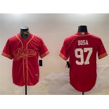 Men's San Francisco 49ers #97 Nick Bosa Red Cool Base Stitched Baseball Jersey