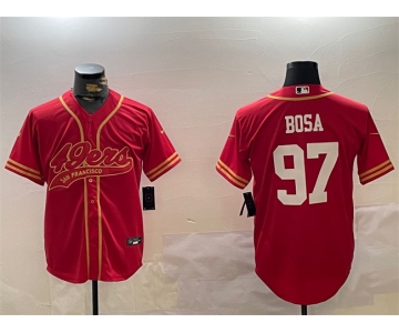 Men's San Francisco 49ers #97 Nick Bosa Red Cool Base Stitched Baseball Jersey