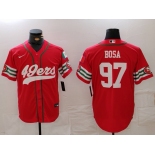 Men's San Francisco 49ers #97 Nick Bosa Red Mexico Cool Base Stitched Baseball Jersey