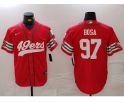 Men's San Francisco 49ers #97 Nick Bosa Red Mexico Cool Base Stitched Baseball Jersey