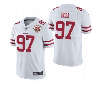 Men's San Francisco 49ers #97 Nick Bosa White 2021 75th Anniversary Vapor Untouchable Limited Stitched Football Jersey