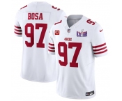 Men's San Francisco 49ers #97 Nick Bosa White 2024 F.U.S.E. Super Bowl LVIII Patch And 2-star C Patch Vapor Untouchable Limited Football Stitched Jersey