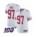 Men's San Francisco 49ers #97 Nick Bosa White Vapor Untouchable Limited Player 100th Season Football Jersey