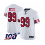 Men's San Francisco 49ers #99 DeForest Buckner Limited White Rush Vapor Untouchable 100th Season Football Jersey