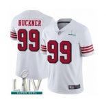 Men's San Francisco 49ers #99 DeForest Buckner Limited White Rush Vapor Untouchable Super Bowl LIV Bound Football Jersey