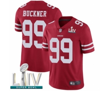 Men's San Francisco 49ers #99 DeForest Buckner Red Team Color Vapor Untouchable Limited Player Super Bowl LIV Bound Football Jersey