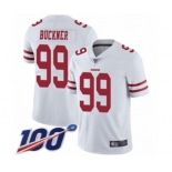 Men's San Francisco 49ers #99 DeForest Buckner White Vapor Untouchable Limited Player 100th Season Football Jersey