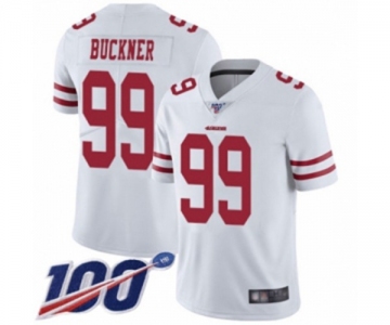 Men's San Francisco 49ers #99 DeForest Buckner White Vapor Untouchable Limited Player 100th Season Football Jersey