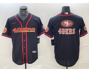 Men's San Francisco 49ers Big Logo Black Red Cool Base Stitched 2023 Baseball Jersey