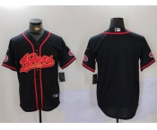 Men's San Francisco 49ers Black With Patch Cool Base Stitched Baseball Jersey