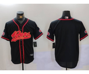 Men's San Francisco 49ers Black With Patch Cool Base Stitched Baseball Jersey