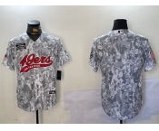 Men's San Francisco 49ers Blank Arctic Camo 2024 Salute to Service Stitched Baseball Jersey