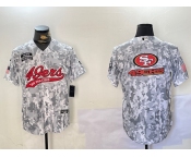 Men's San Francisco 49ers Blank Arctic Camo 2024 Salute to Service Stitched Baseball Jerseys