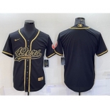 Men's San Francisco 49ers Blank Black Gold With Patch Cool Base Stitched Baseball Jerse