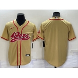 Men's San Francisco 49ers Blank Gold Stitched MLB Cool Base Nike Baseball Jersey