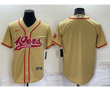 Men's San Francisco 49ers Blank Gold Stitched MLB Cool Base Nike Baseball Jersey