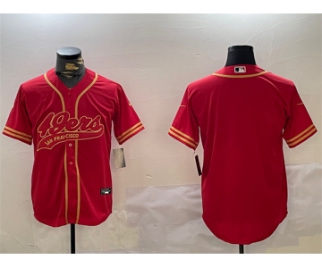 Men's San Francisco 49ers Blank Red Cool Base Stitched Baseball Jersey