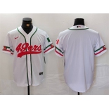 Men's San Francisco 49ers Blank White With Patch Cool Base Stitched Baseball Jersey