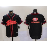 Men's San Francisco 49ers Team Big Logo Black With Patch Cool Base Stitched Baseball Jersey