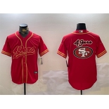 Men's San Francisco 49ers Team Big Logo Red Cool Base Stitched Baseball Jersey